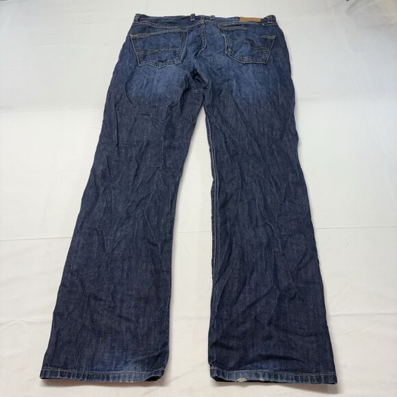 Lucky Brand 221 Original Straight Dark Blue Wash Denim Jeans Pants Men’s W34 L32 - Picture 2 of 8